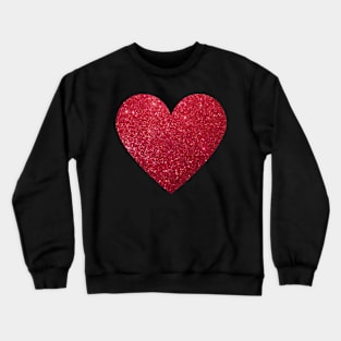 Traditional Red Faux Glitter Heart Crewneck Sweatshirt